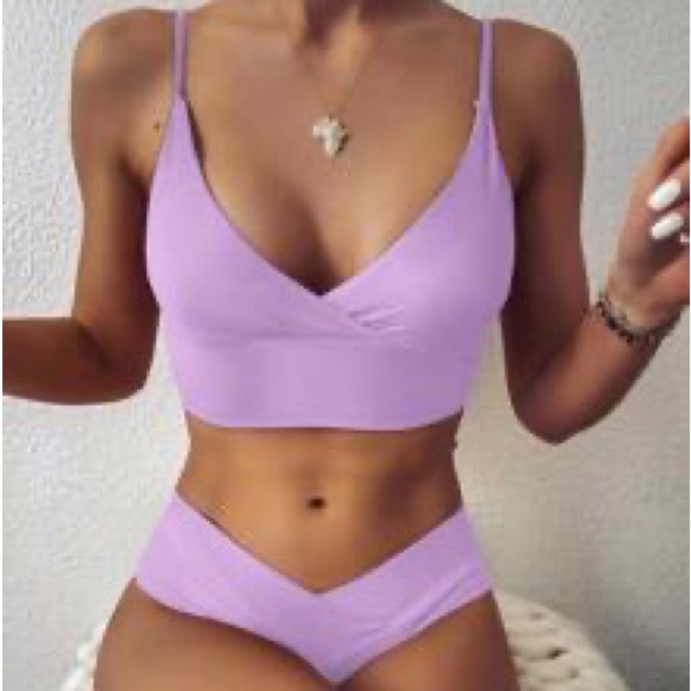 Surplice Neck Bikini Swimsuit